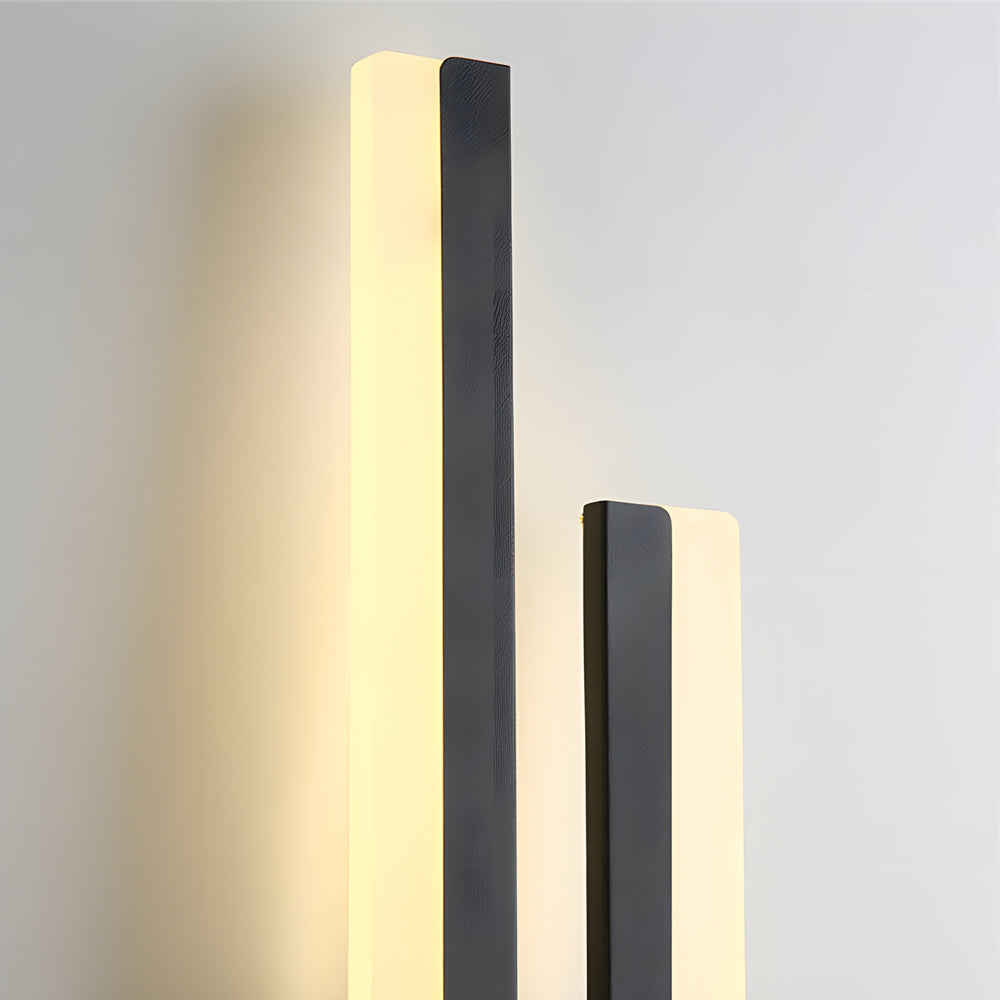 Staggered Twin Bar Sconce, Black or Gold LED Wall Light