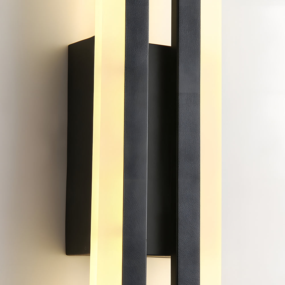 Staggered Twin Bar Sconce, Black or Gold LED Wall Light