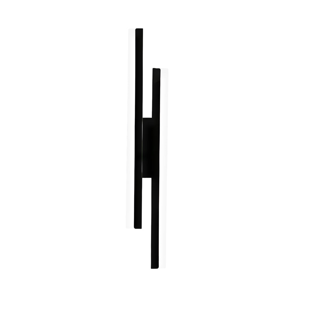 Staggered Twin Bar Sconce, Black or Gold LED Wall Light