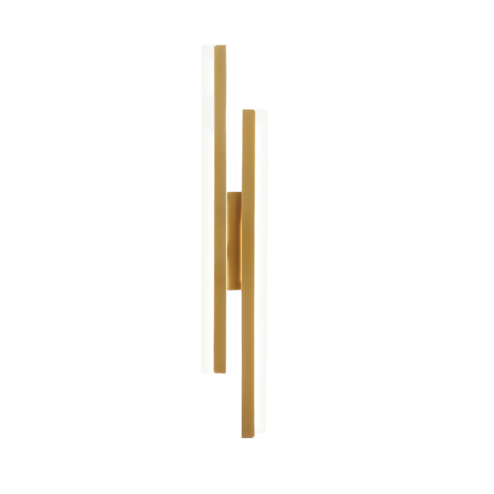 Staggered Twin Bar Sconce, Black or Gold LED Wall Light