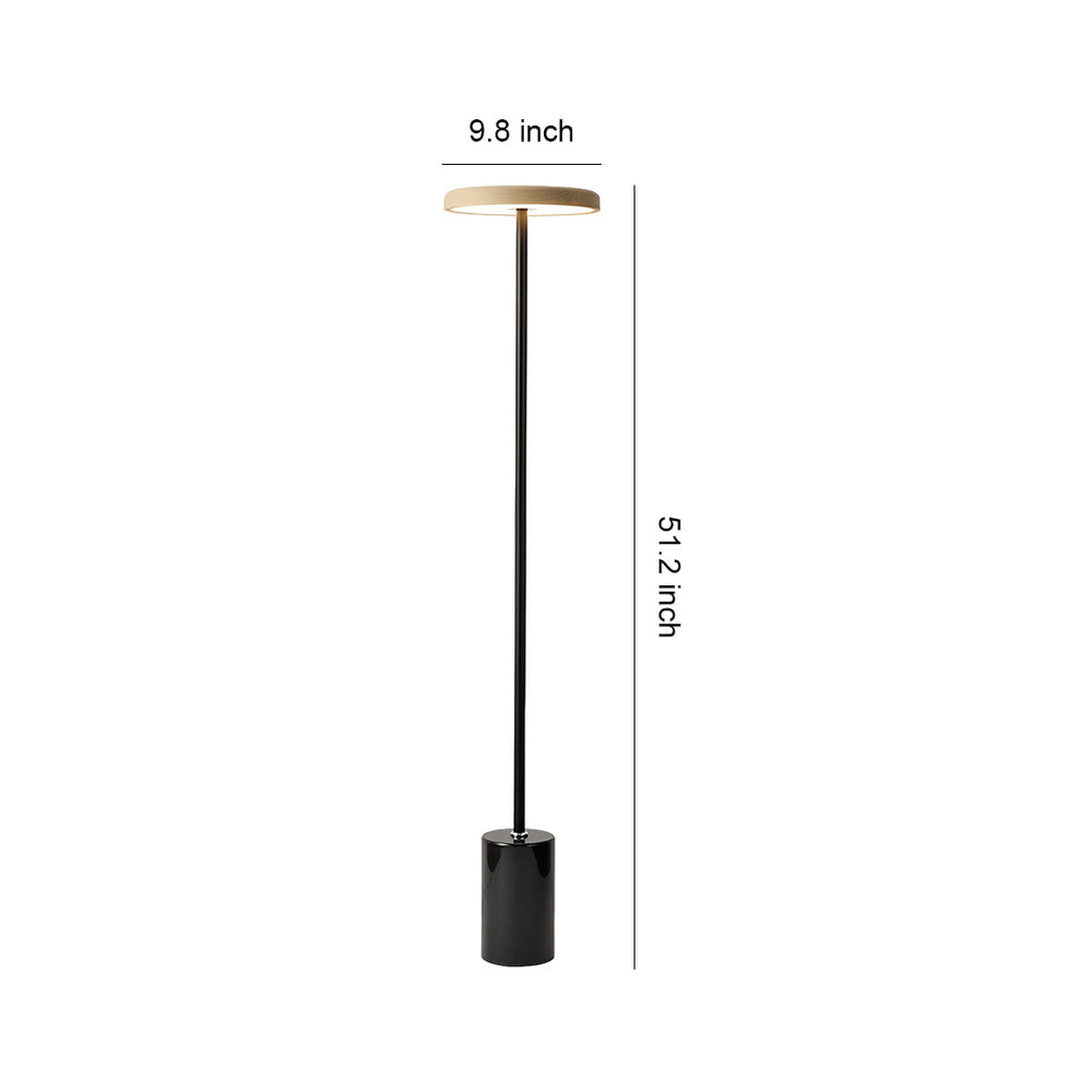 Marble Base Floor Lamp, Walnut Dimmable LED Standing Uplight, view 11