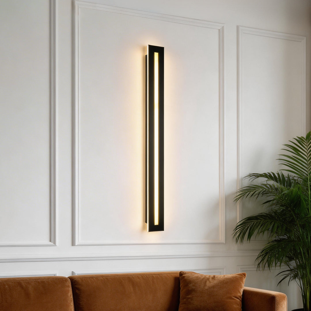 Slimline Linear Wall Sconce, Iron and Acrylic Bar Light