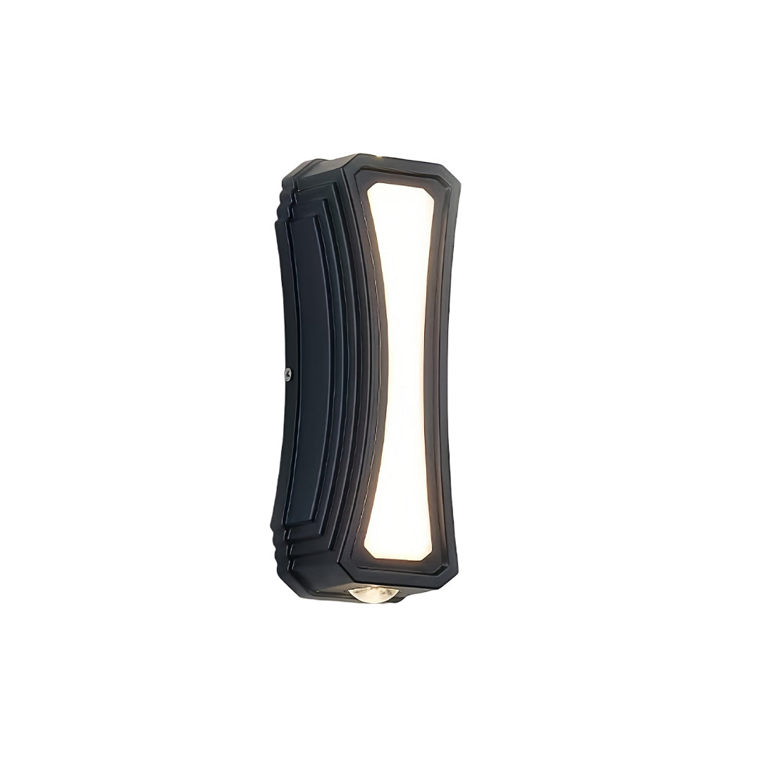 Oval Shell Outdoor Wall Light, Black Aluminum Doorway Lamp