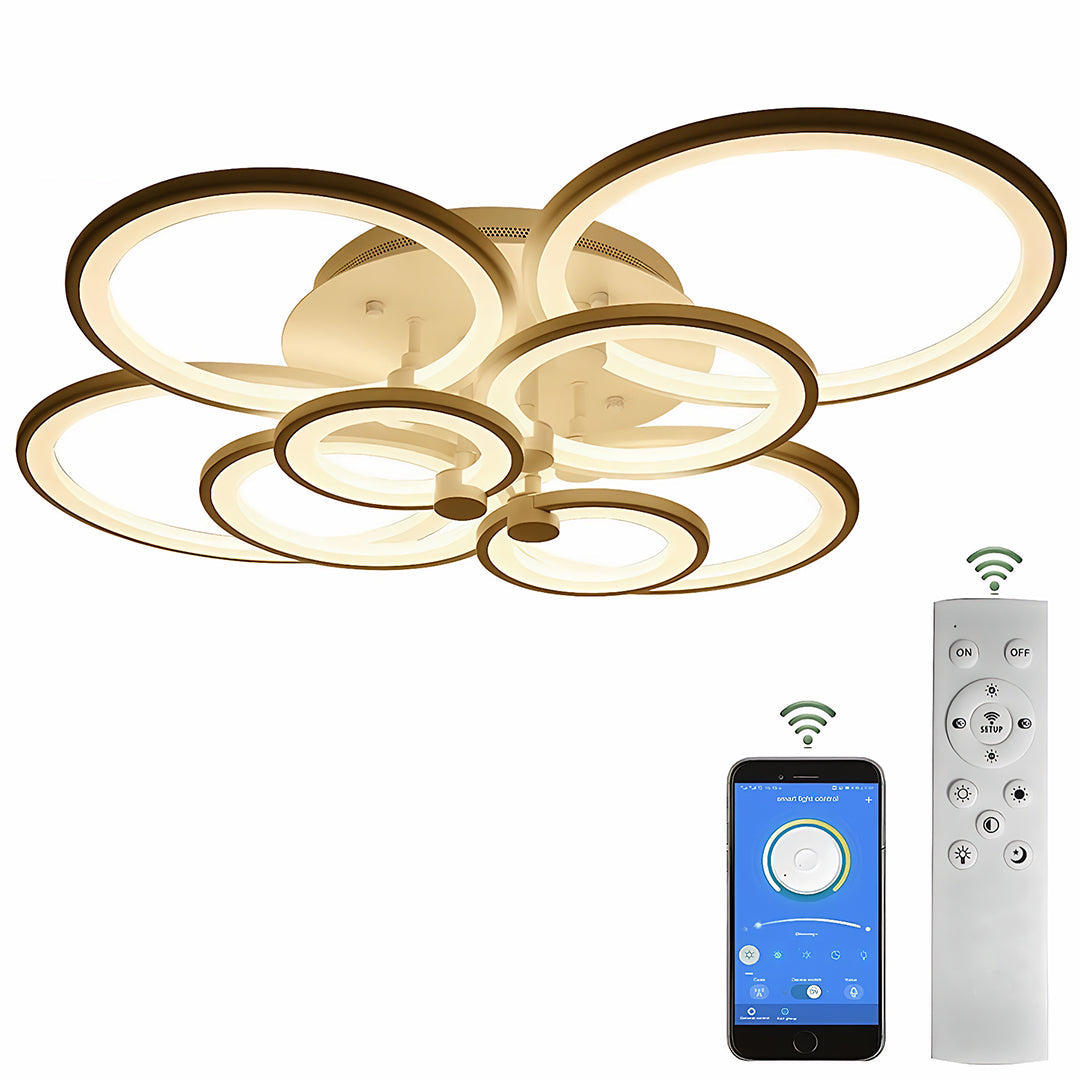 Overlapping Rings LED Ceiling Light, Acrylic Semi Flush Mount 18
