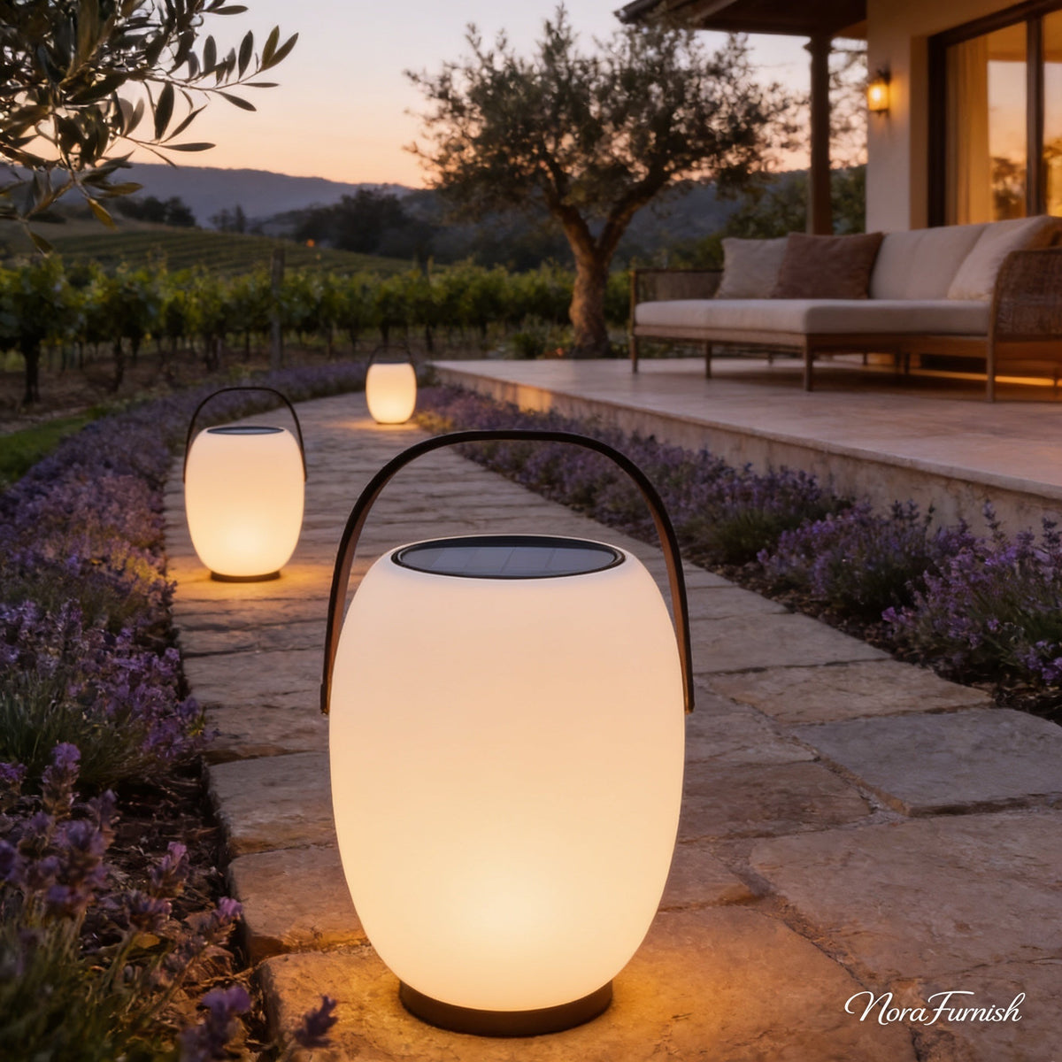 Solar Floor Lantern, 8.3 in x 12.2 in