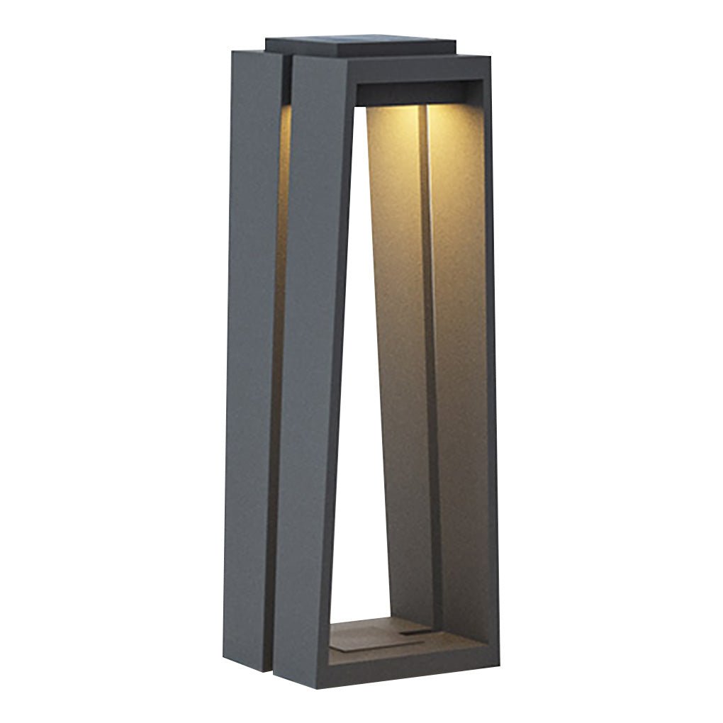 Tapered Trapezoid Solar Deck Light, Modern Landscape Path Light