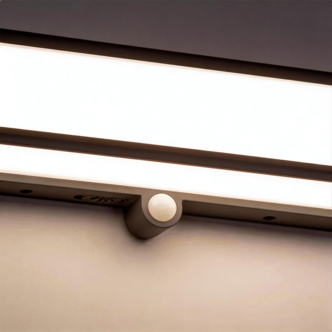 Rectangular Solar Motion Wall Light, Gray Aluminum Wall Sconce