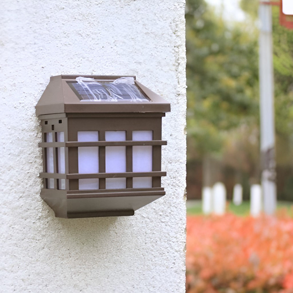 Motion Sensor Solar Wall Light, Coffee Outdoor Wall Lamp