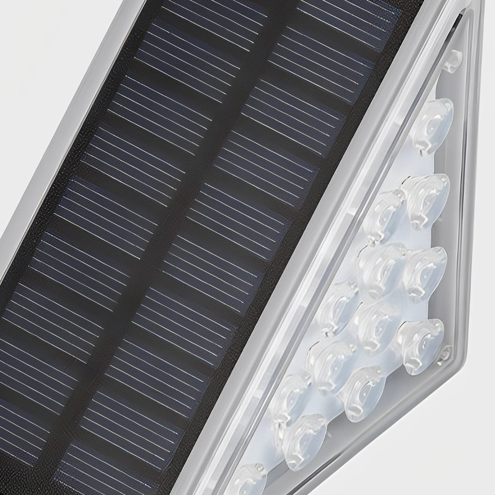 Set of 2 Triangle Solar Step Lights, Gray Outdoor Stair Lights 8