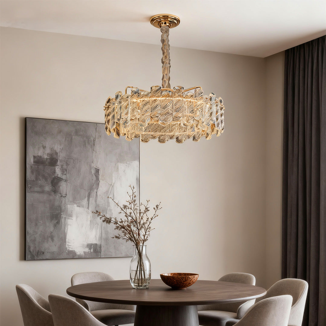 Nordic Crystal Chandelier, Carbon Steel Gold Ceiling Light, view 7