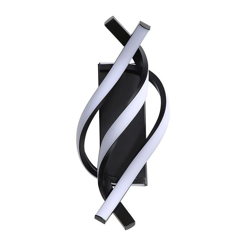 Twist Spiral Wall Sconce, Black and White Metal Wall Light