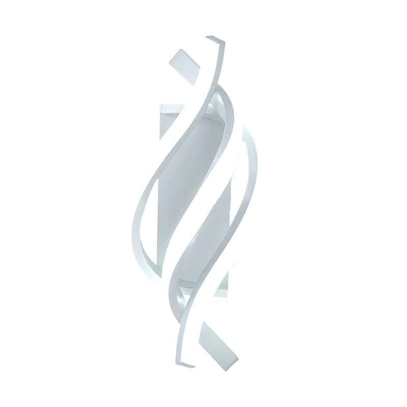 Twist Spiral Wall Sconce, Black and White Metal Wall Light