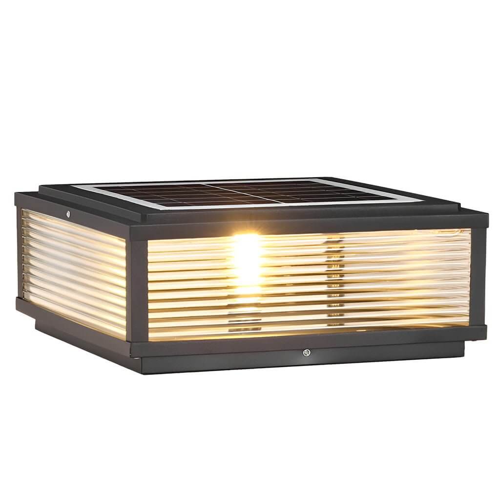 Cadence Front Entry Set – Rib Ribbed Glass Pillar Light