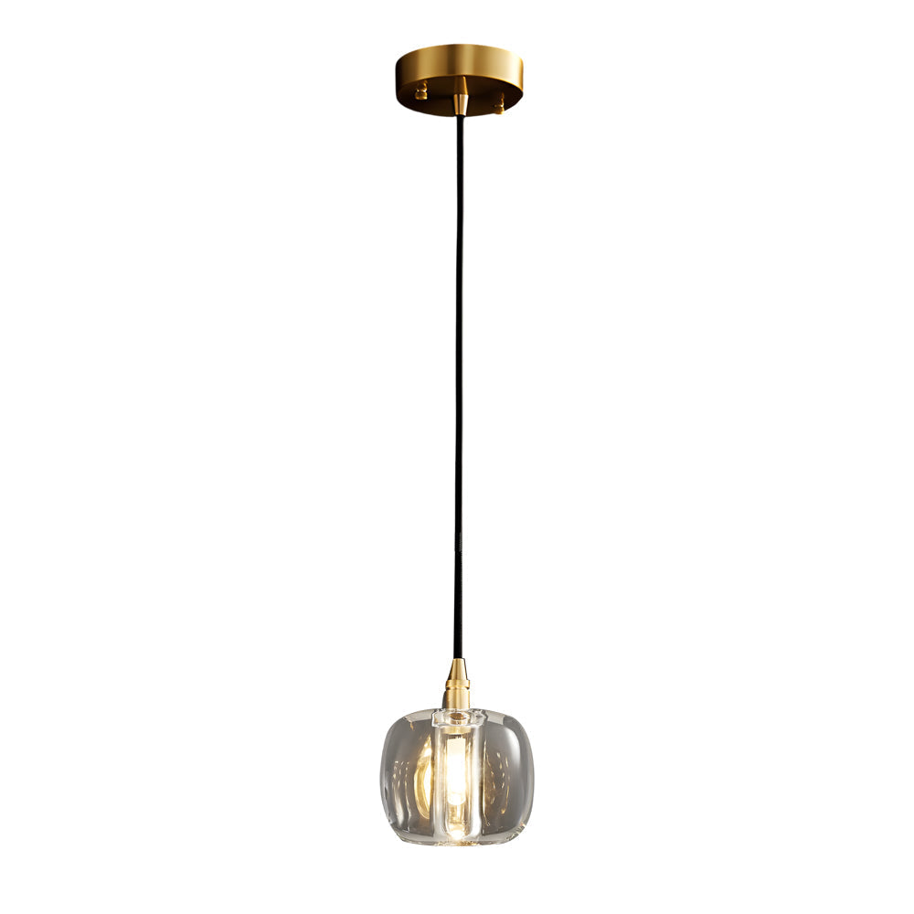Crystal Cube Spiral Staircase Chandelier, Copper Long Drop Light 17