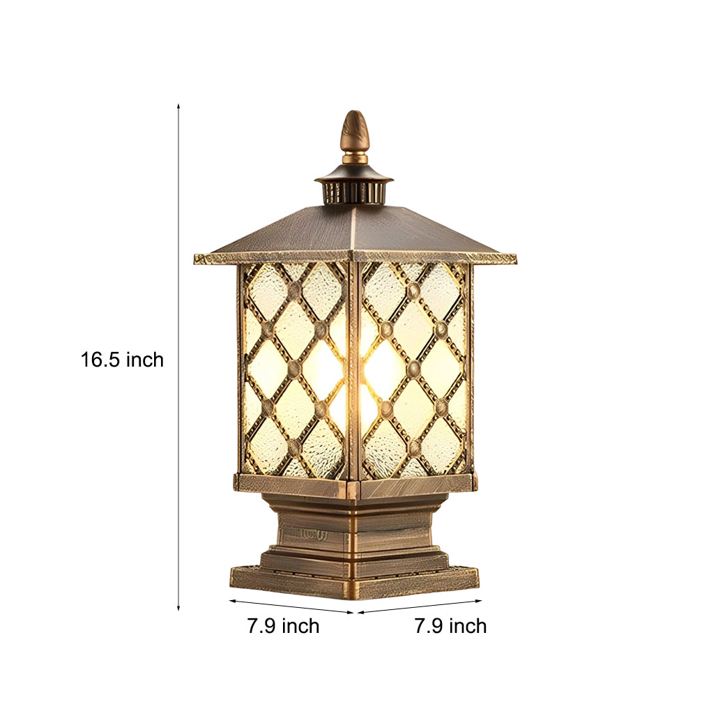 Lantern Pillar Light, Die Cast Aluminum Fence Post Cap Light 22