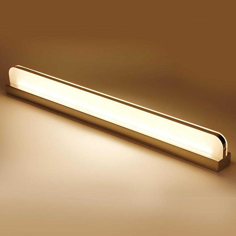 Mirror Panel Vanity Light, Polished Iron LED Bath Bar