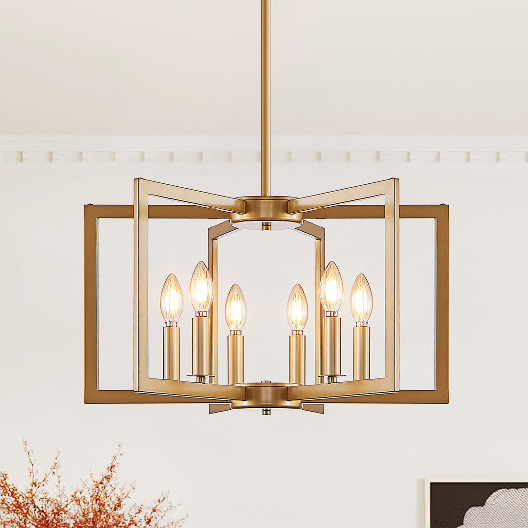 Open Frame Iron Candle Chandelier, Industrial Ceiling Light 11