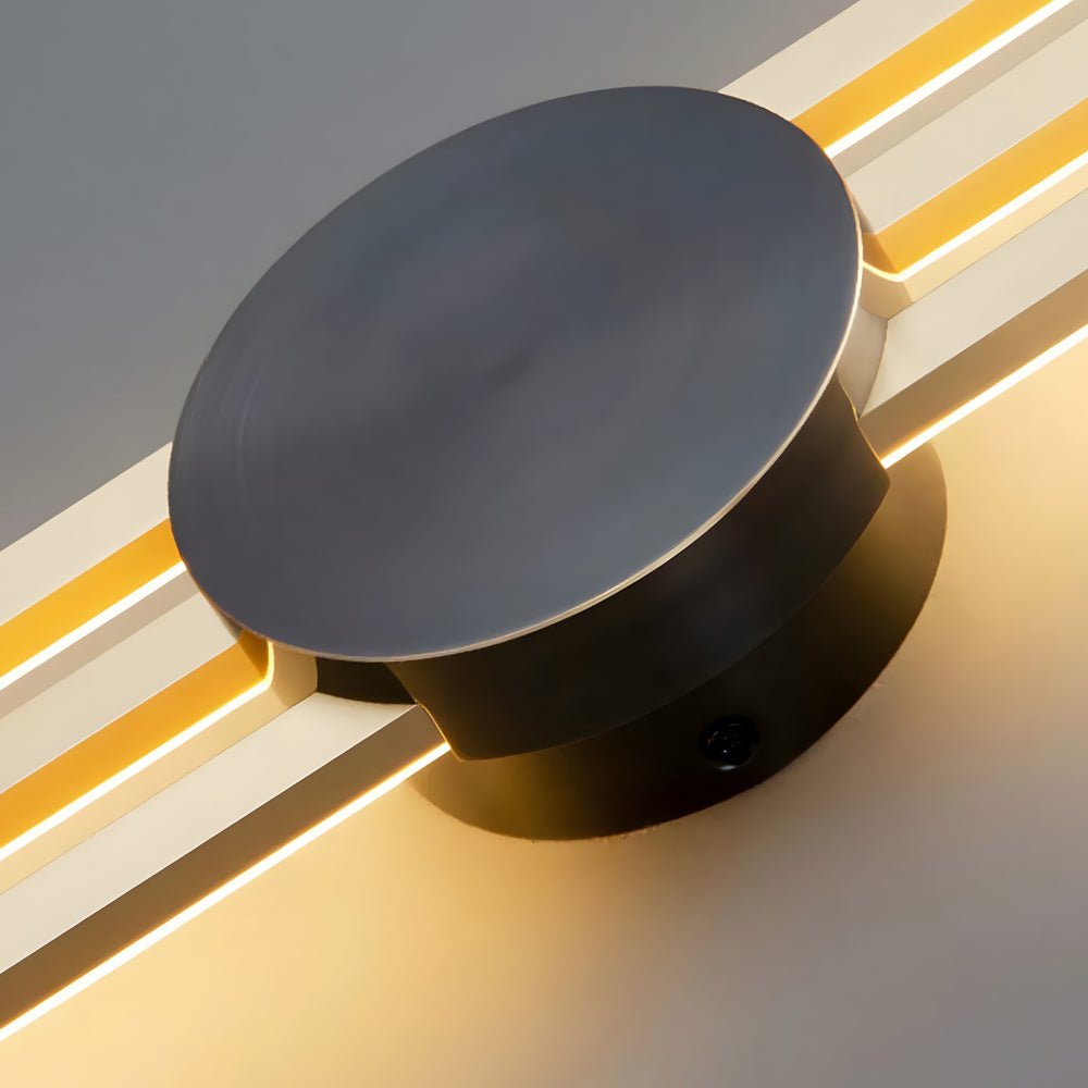 Triple Bar Linear Sconce, Iron and Acrylic Wall Light