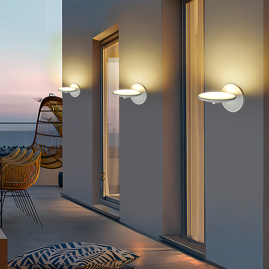 Swivel Disc Outdoor Wall Light, Cast Aluminum Patio Light