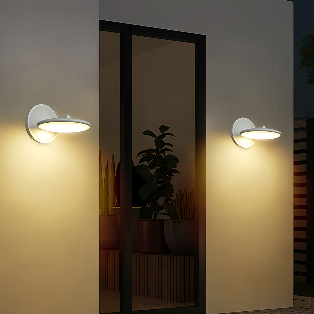 Swivel Disc Outdoor Wall Light, Cast Aluminum Patio Light