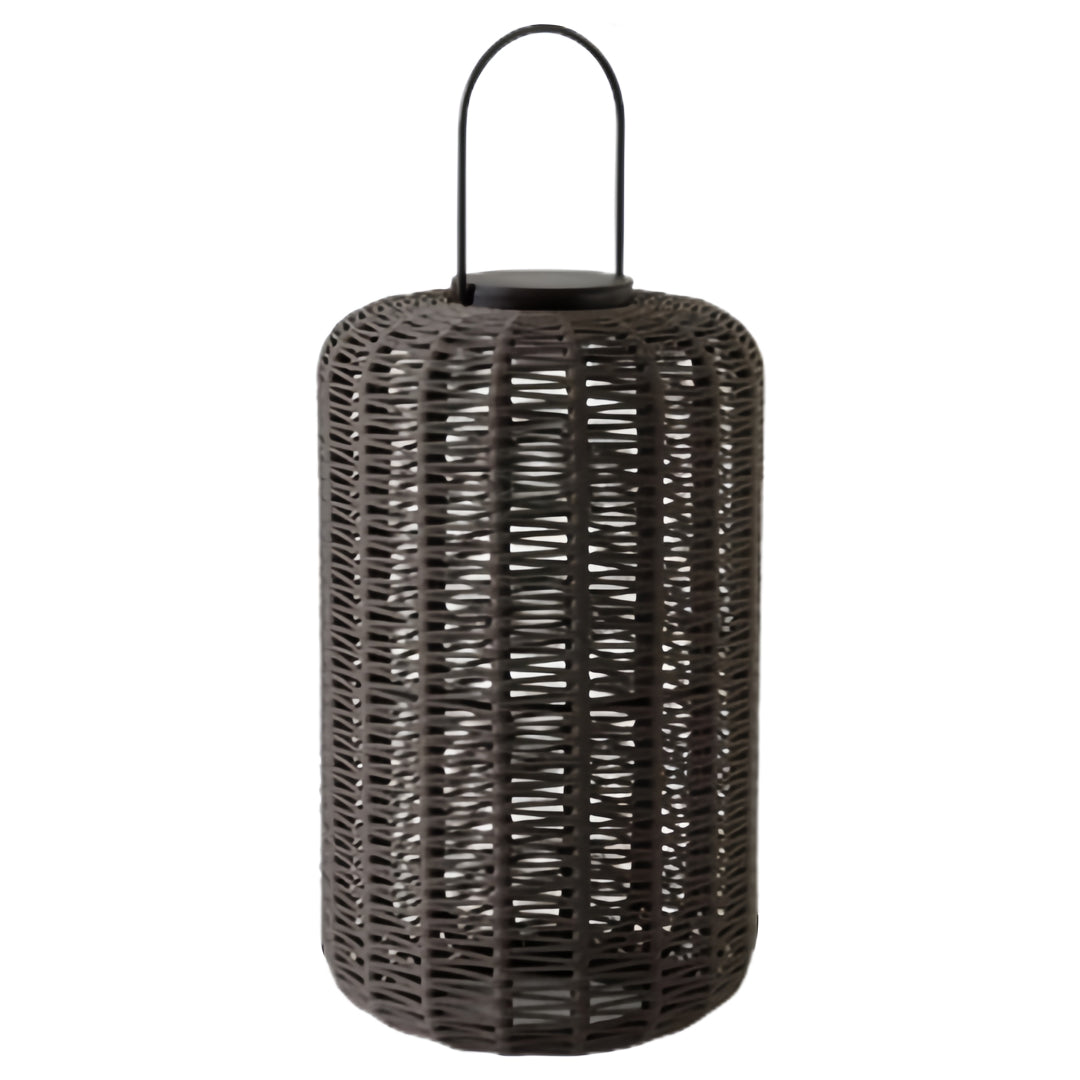 Woven Rope Lantern, Stainless Steel Frame Outdoor Floor Lantern