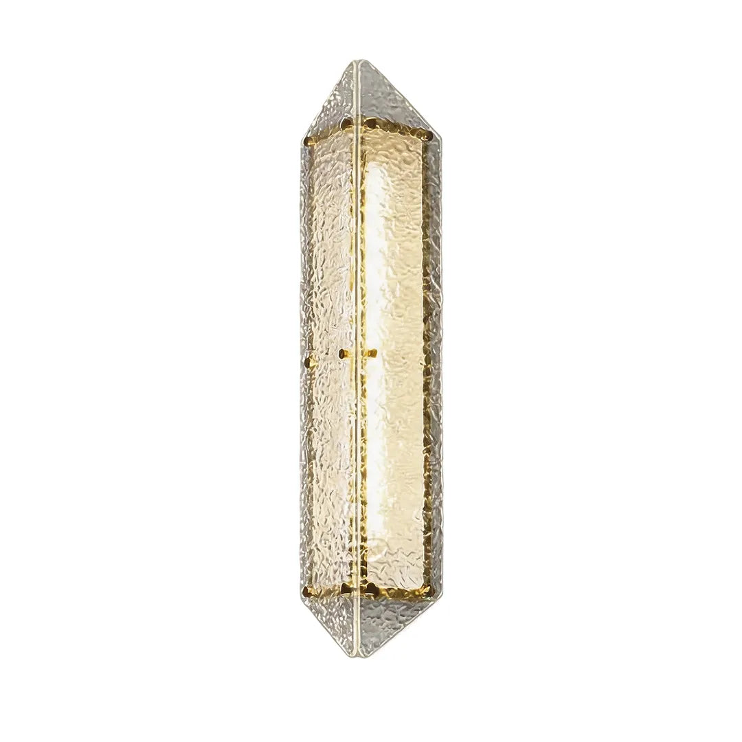 Gilded Facet Outdoor Sconce, Gold Steel Wall Lantern