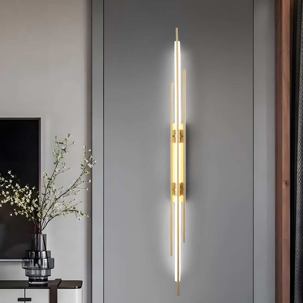 Twin Tube Wall Sconce, Black Gold or Copper Linear Light