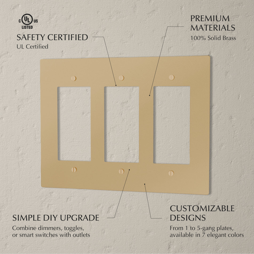 Polished Brass Wall Plate for Custom Modules