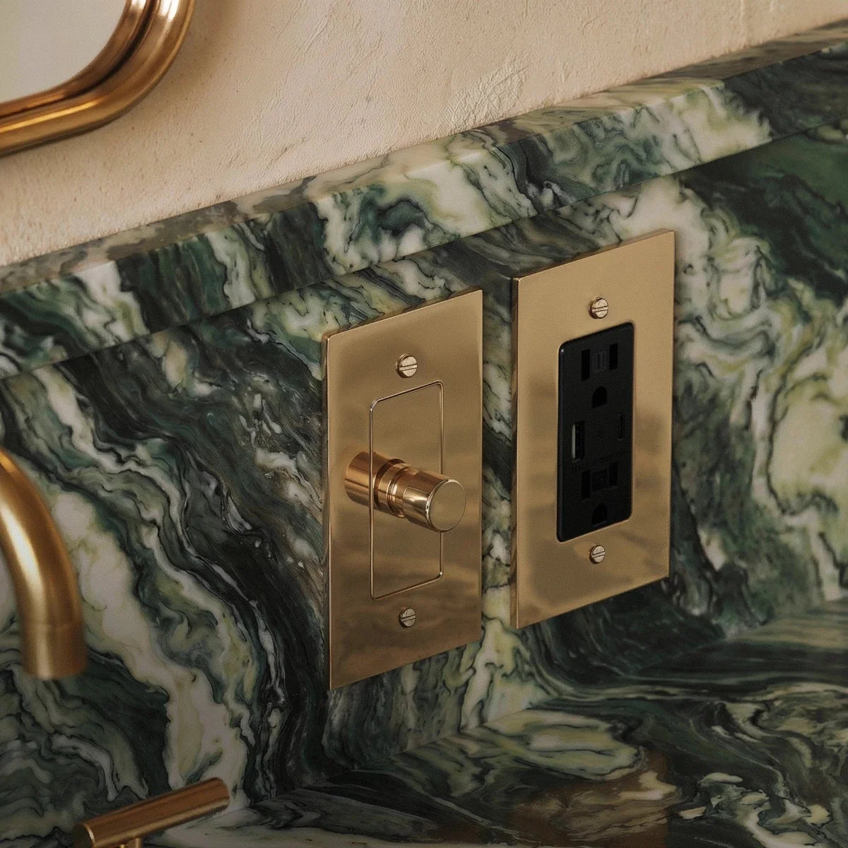 Polished Brass Wall Outlet