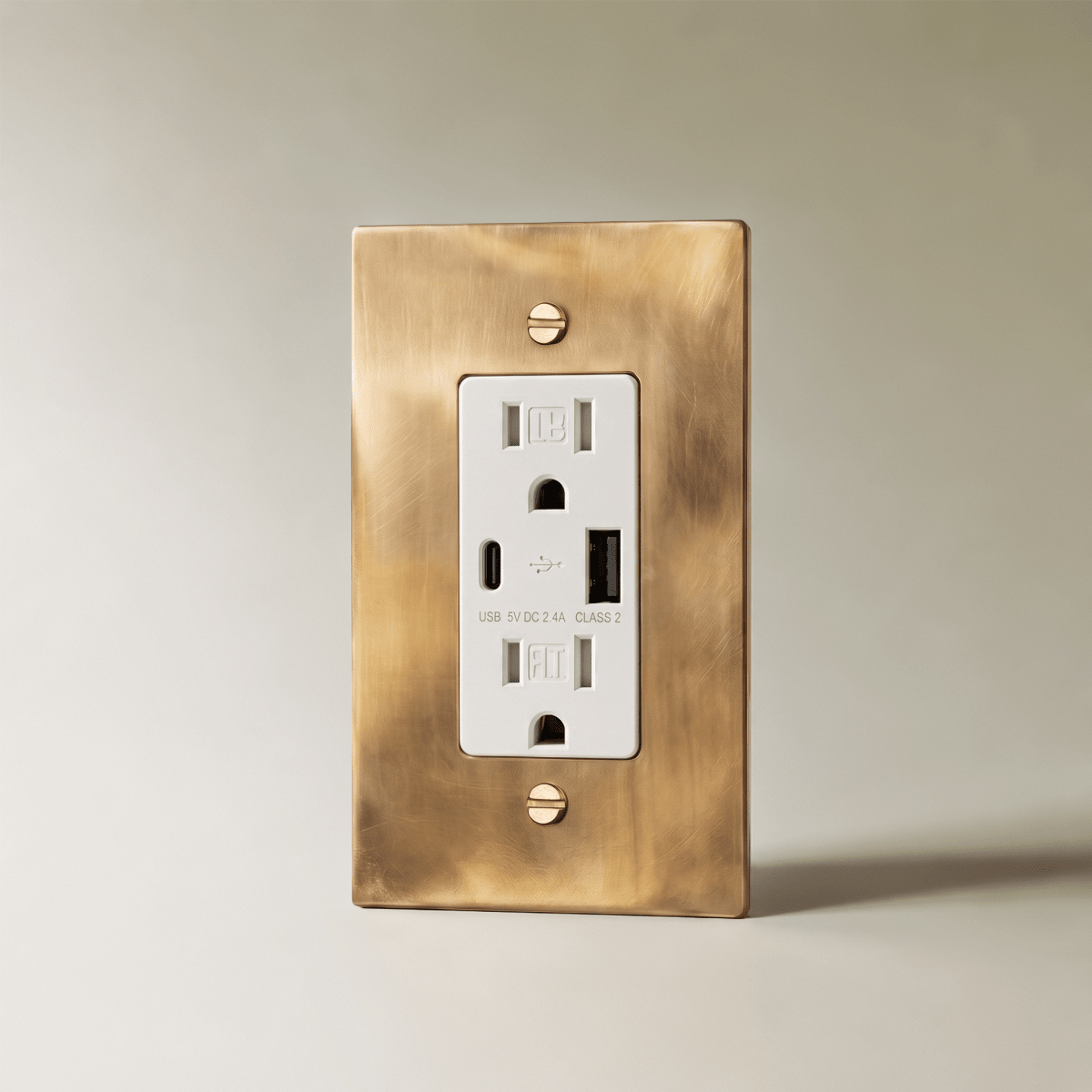 Unlacquered Brass Wall Outlet
