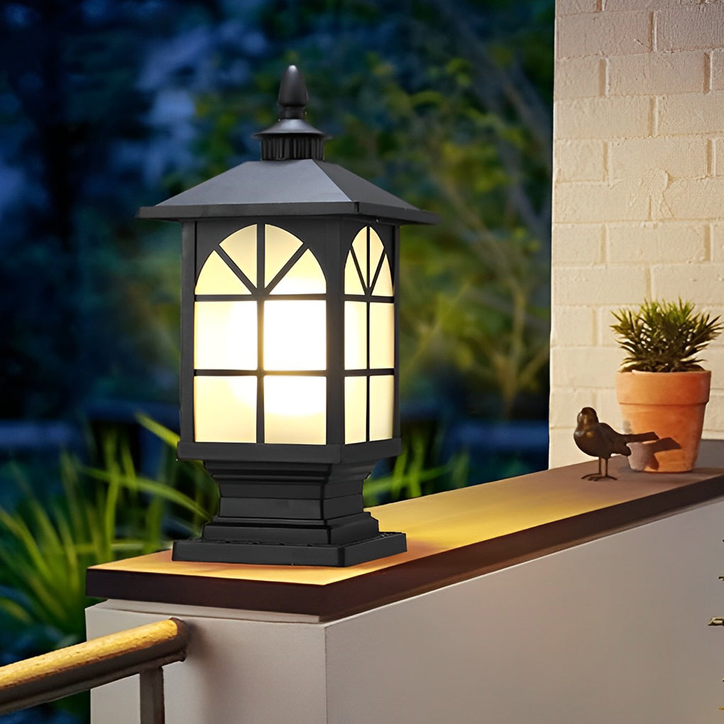 Lantern Pillar Light, Die Cast Aluminum Fence Post Cap Light 5