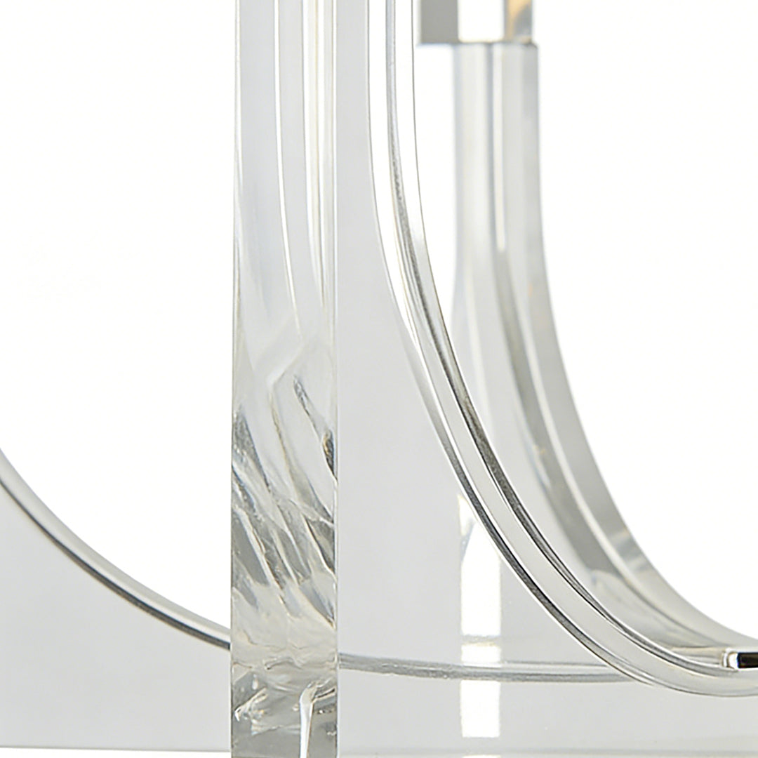 Gold Taper Candle Chandelier, Clear Acrylic Arm Modern Ceiling Light 7