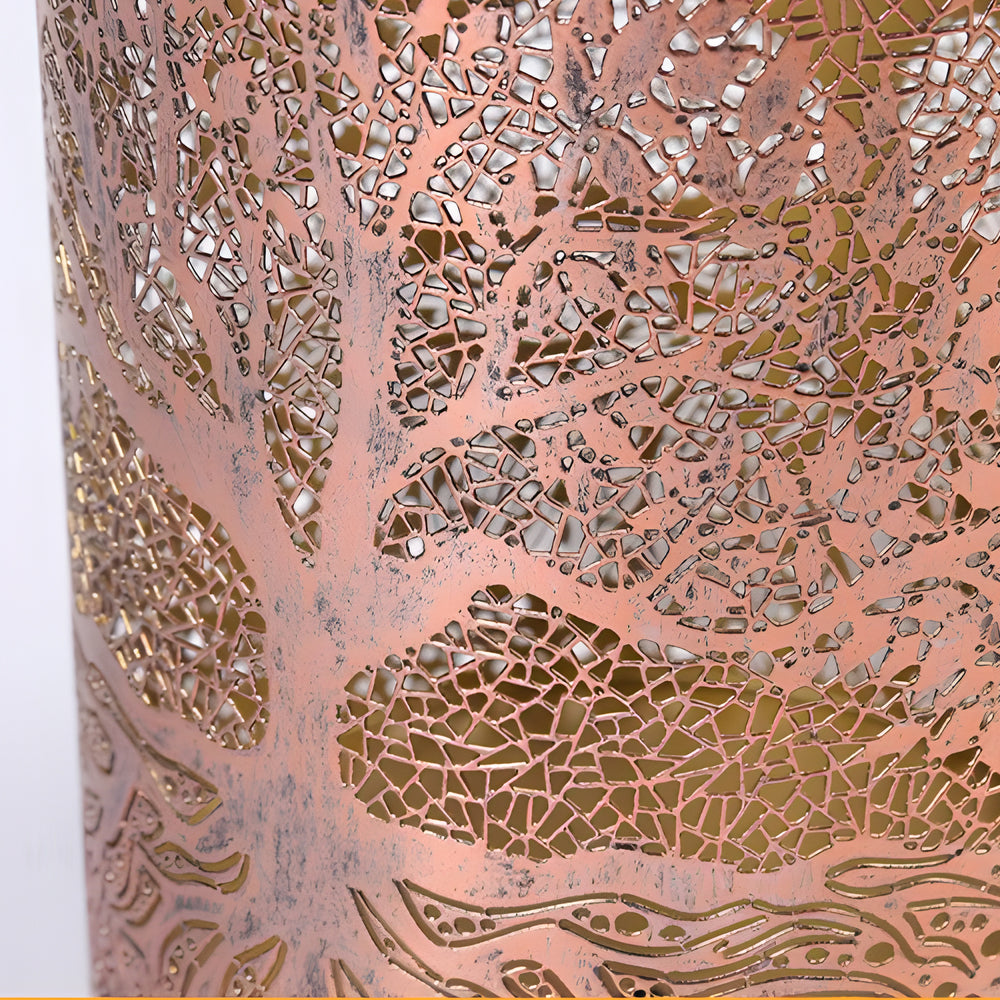 Set of 2 Tree of Life Solar Lanterns, Copper Iron Hanging Lanterns 7