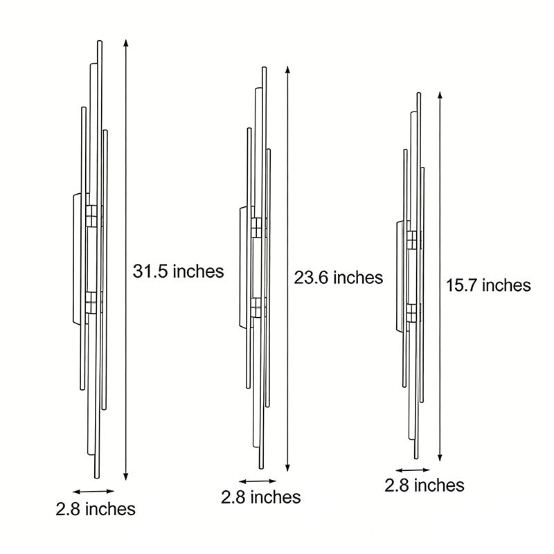 Twin Tube Wall Sconce, Black Gold or Copper Linear Light