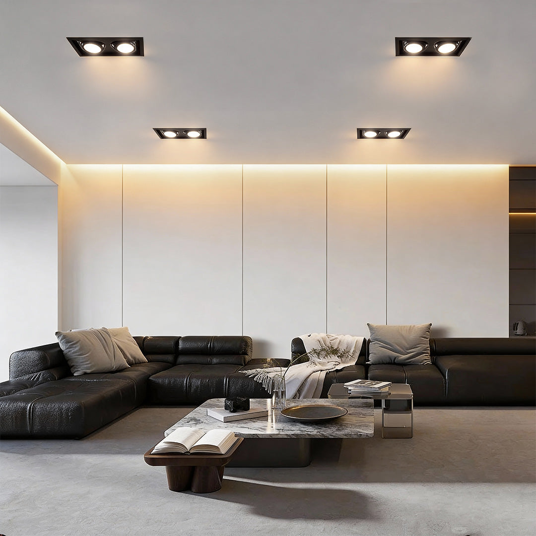 Twin Head Recessed Spotlight, Adjustable Aluminum Ceiling Light 2