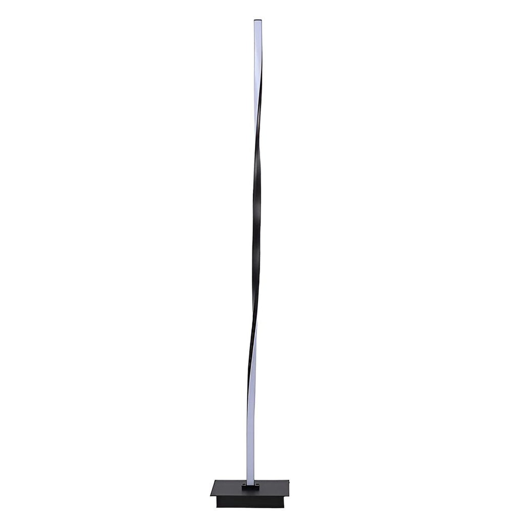 Twisted Column Floor Lamp, Black Sculptural LED Standing Light, view 9