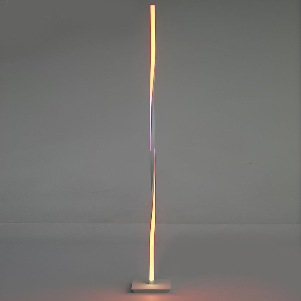 Twisted Column Floor Lamp, Black Sculptural LED Standing Light, view 8