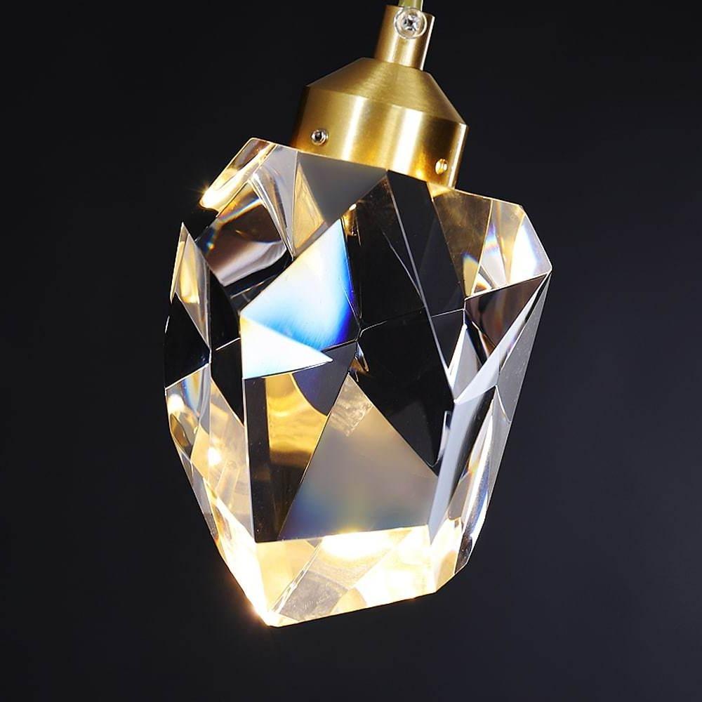 Faceted Crystal Sputnik Chandelier, Gold Metal Branch Ceiling Light 5