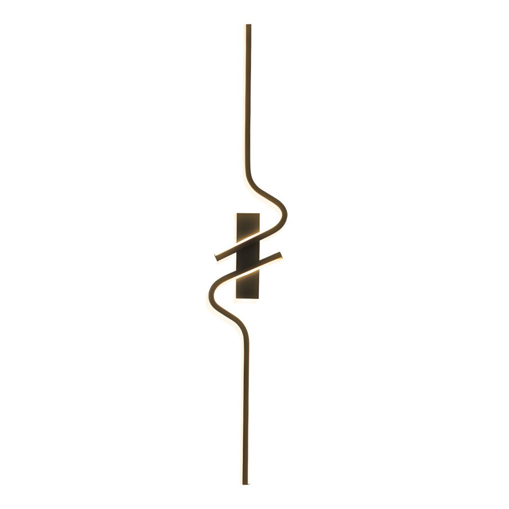 Wave Curve Wall Sconce, Black Aluminum Linear Light