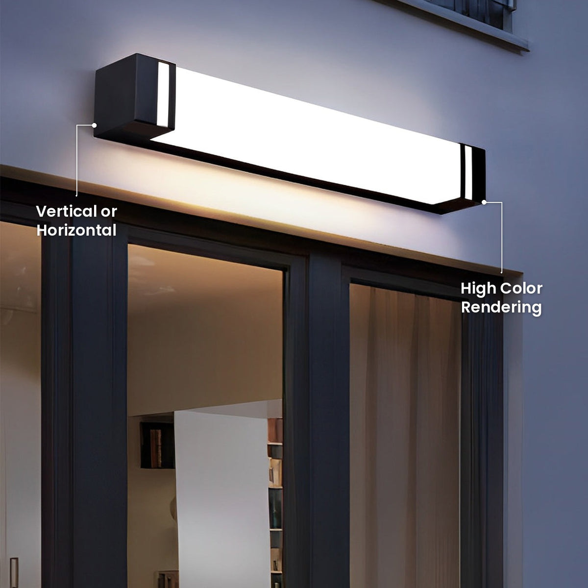 Vertical Rectangular Wall Light: Vertical or Horizontal, High Color Rendering