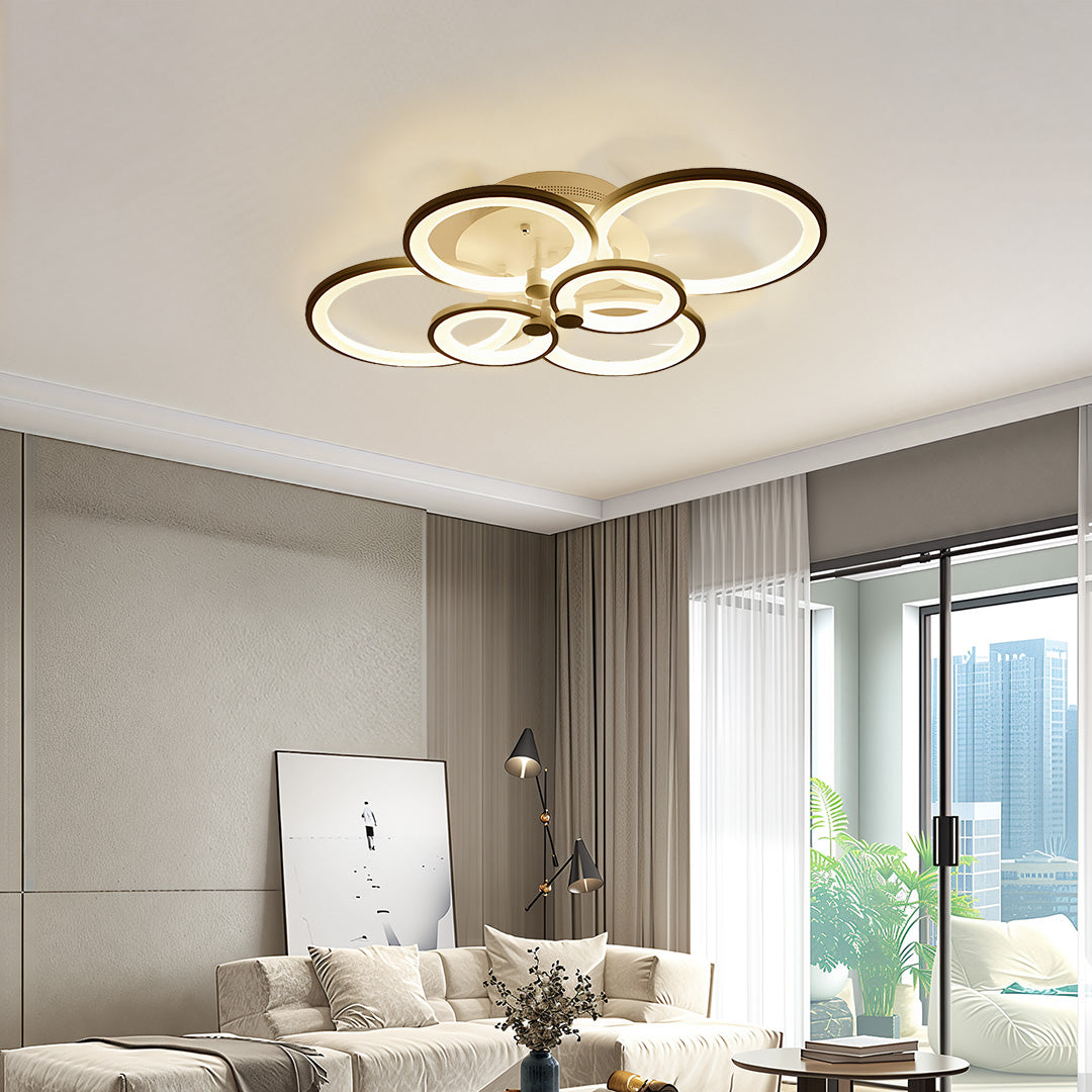 Overlapping Rings LED Ceiling Light, Acrylic Semi Flush Mount 6
