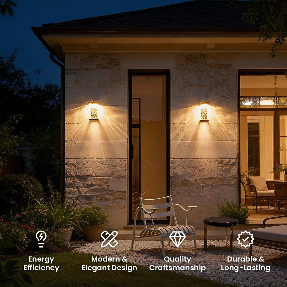 Water Wave Glass Box Lantern: energy efficiency, modern and elegant design, quality craftsmanship, durable and long-lasting