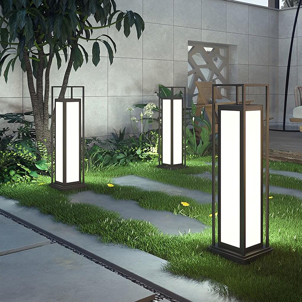 Open Frame Lantern Bollard Light, Stainless Steel Path Light 4