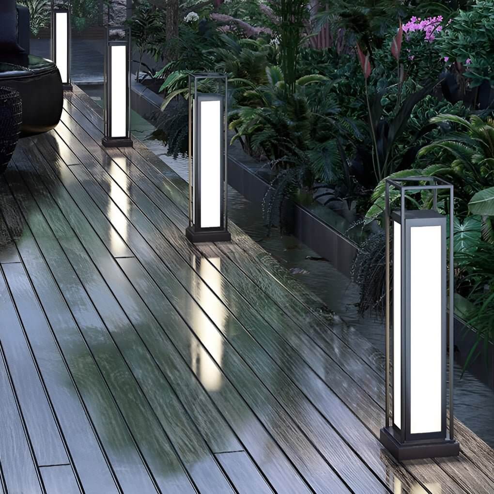 Open Frame Lantern Bollard Light, Stainless Steel Path Light 8