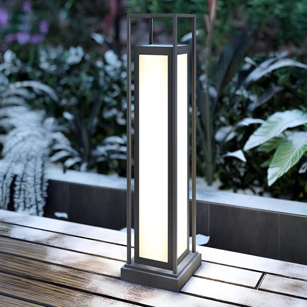 Open Frame Lantern Bollard Light, Stainless Steel Path Light 2