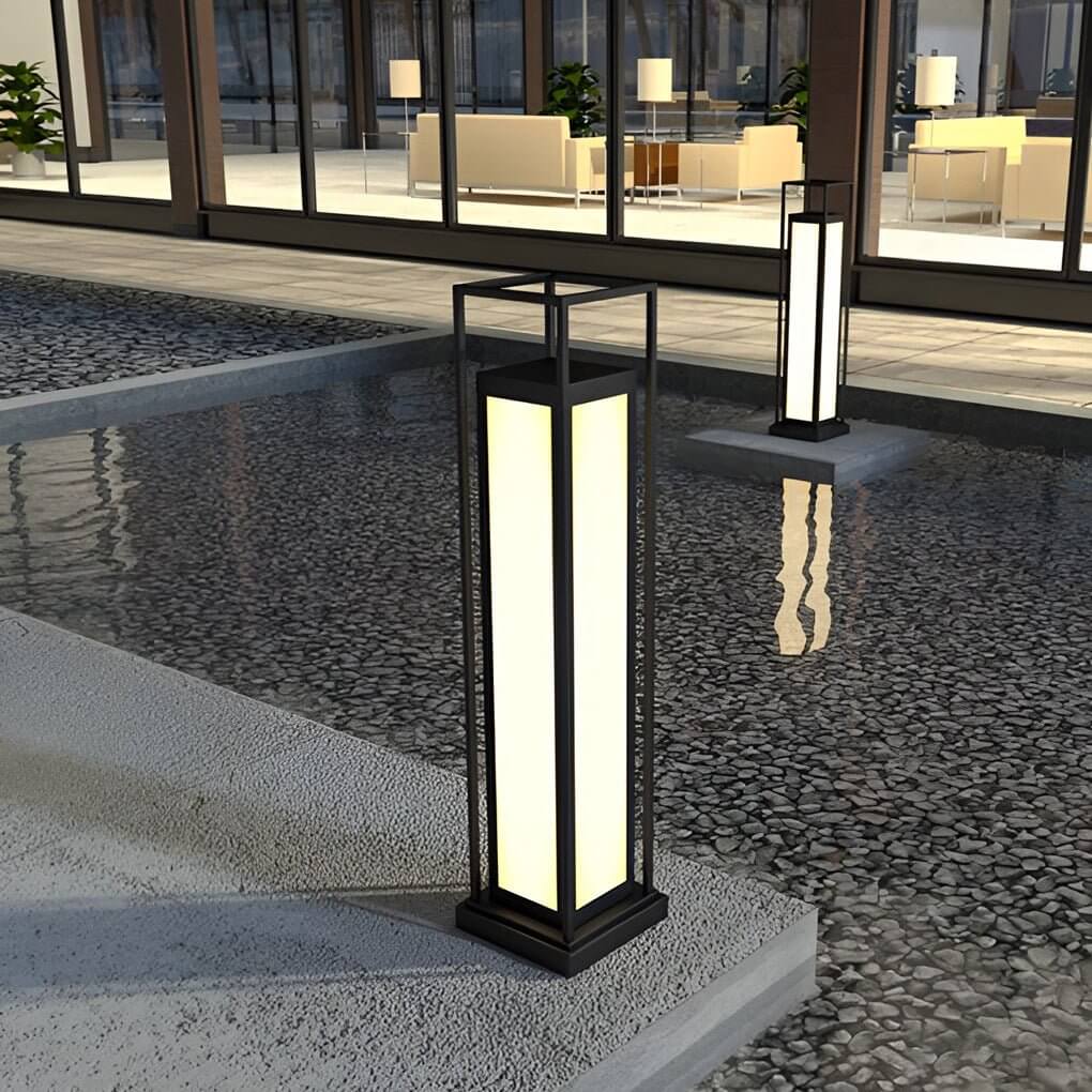 Open Frame Lantern Bollard Light, Stainless Steel Path Light 7