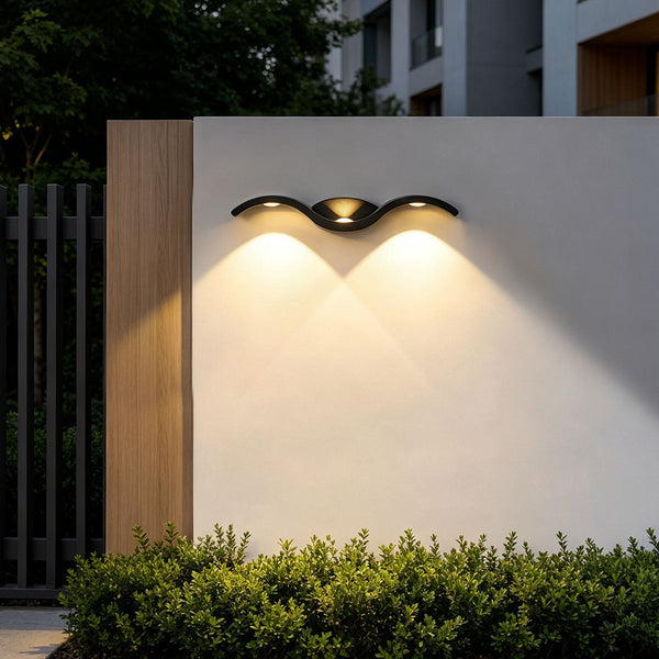 Wave Wall Sconce, Creative Outdoor Up and Down LED Light