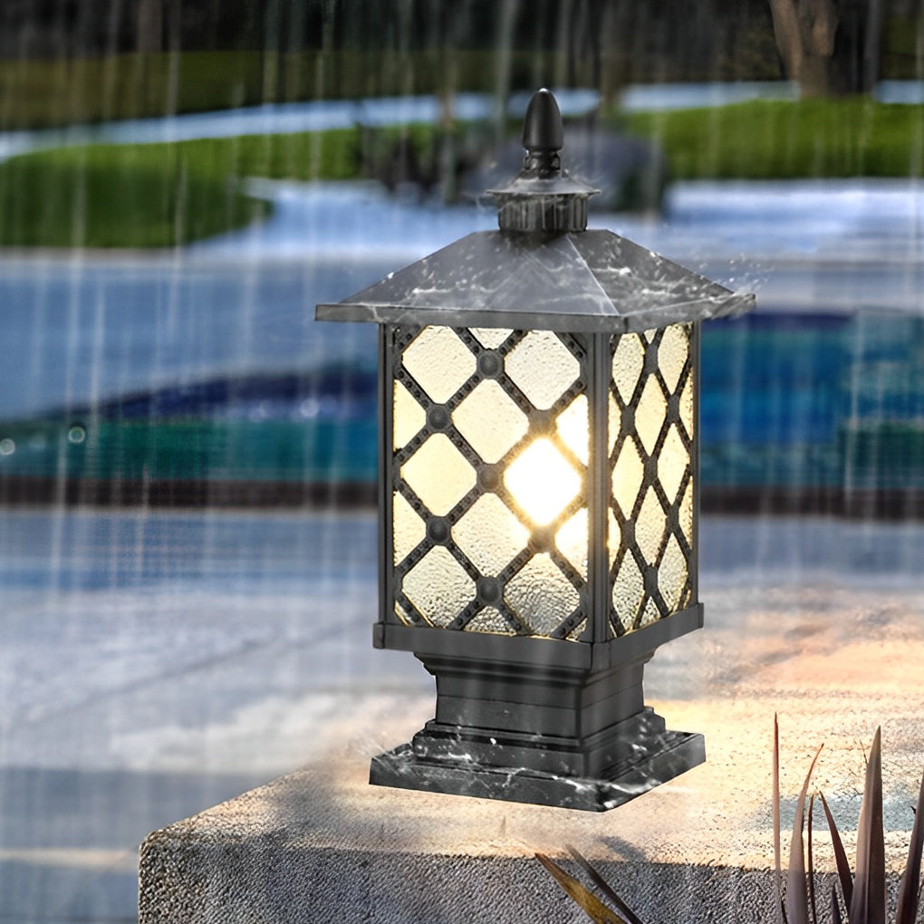 Lantern Pillar Light, Die Cast Aluminum Fence Post Cap Light 10