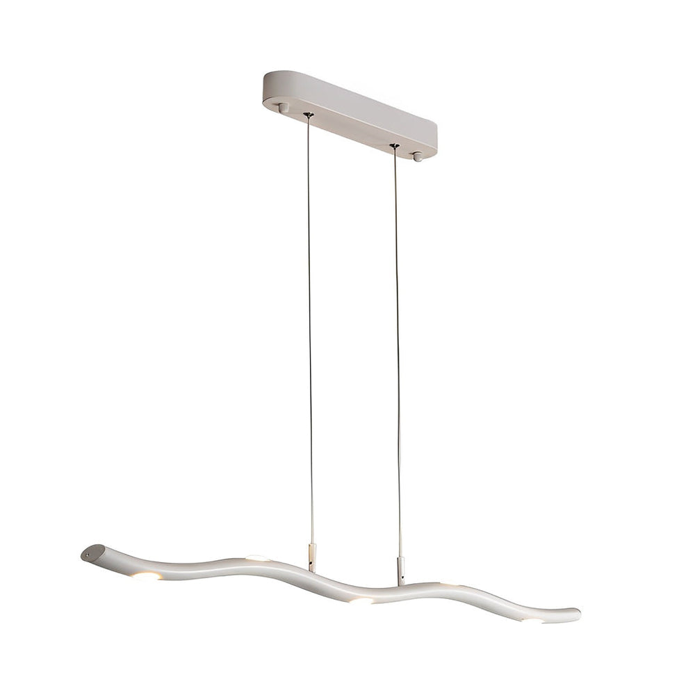 White Branch Wave LED Linear Pendant, Iron Island Ceiling Light
