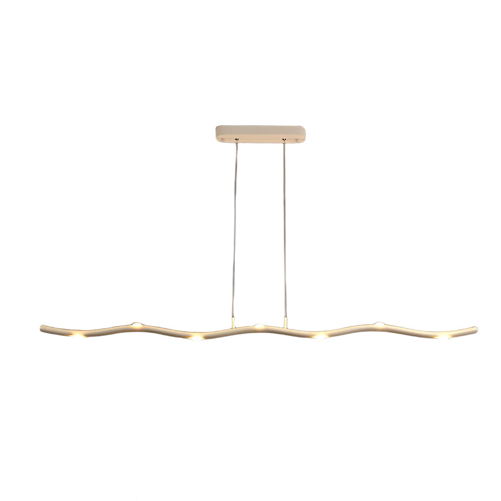 White Branch Wave LED Linear Pendant, Iron Island Ceiling Light